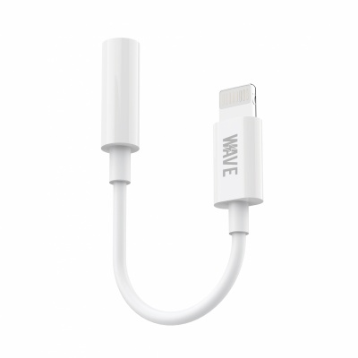 Foto von Wave WA-152 Lightning To 3.5 mm jack Adapter (White) - Supports mic & music