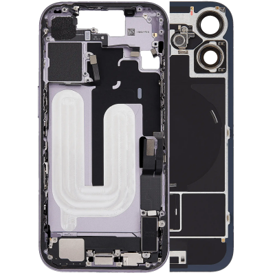Foto van iPhone 17 Pulled Behuizing + AchterCover Met Some Small Parts No Batterij (Paars)