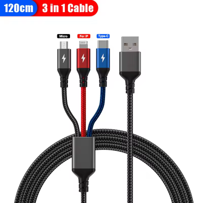 Photo of 3-in-1 120cm Multi USB Charging Cable ios / Type-C / Micro