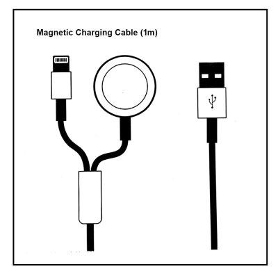 Foto van Magnetische draadloze horlogelader USB-A 2-in-1 1 m