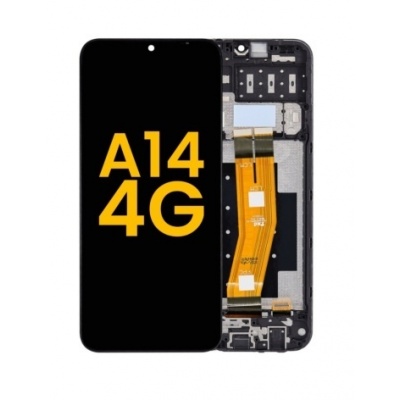 Foto van Samsung Galaxy A14 4G 2023 (A145P / R) Pulled LCD Scherm Met Frame (Zwart)