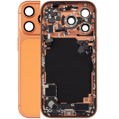 Foto van iPhone 17 Pro Pulled Behuizing + AchterCover Met Some Small Parts No Batterij (Oranje)