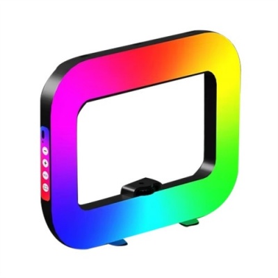 Foto van RGB Square Selfie Light with Remote Control & Polychrome Live Steaming LampLight + Tripod -E30 