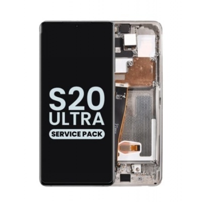 Samsung Galaxy S20 Ultra (SM-G988B) Service Pack LCD Scherm Met Frame (Wit) Foto van Samsung Galaxy S20 Ultra (SM-G988B) Service Pack LCD Scherm Met Frame (Wit)