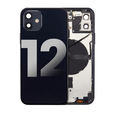 Foto van iPhone 12 Pulled B-Grad Behuizing Met onderdelen No Batterij (Zwart)
