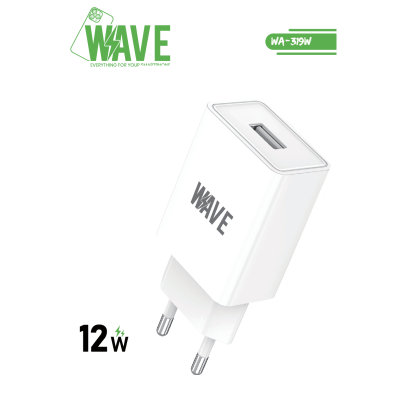 Foto van Travel Charger 12W USB-A Adapter | Wave WA-319W (White)