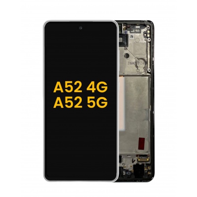Foto van Samsung Galaxy A52 Refurbished LCD Scherm Met Frame (White)