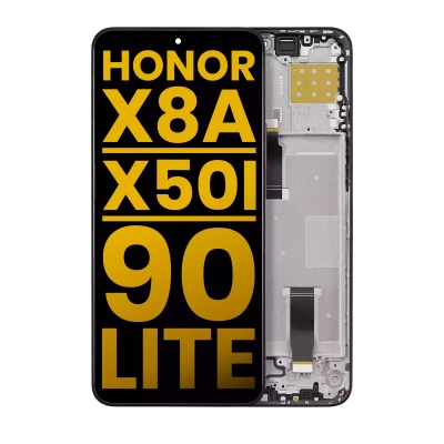 Honor X8A 4G / 90 Lite Origineel LCD Scherm met frame (Zwart) Foto van Honor X8A 4G / 90 Lite Origineel LCD Scherm met frame (Zwart)