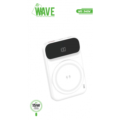 Foto van Wave WA-345W MagSafe Draadloze Powerbank 15W – 10.000 mAh (wit)