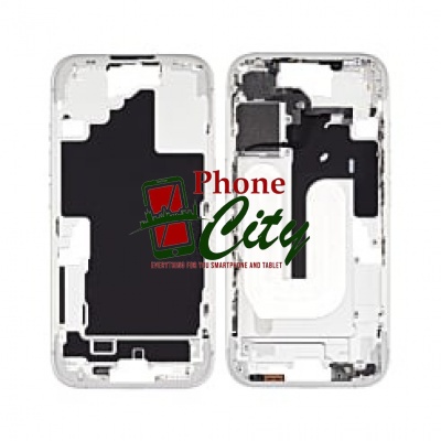 Apple iPhone16 Pulled Mid-Frame Housing+ BackCover with Some Small Parts No Battery(White)-GUS