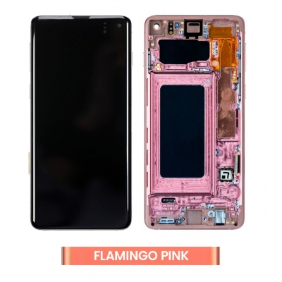 Samsung Galaxy S10 (SM-G973F) LCD Display Assembly With Frame (Flamingo Pink)