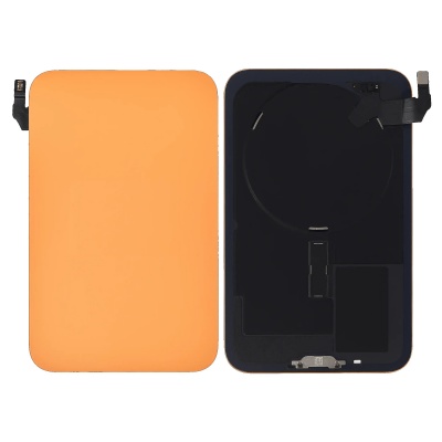 Foto van Achter Glas voor iPhone 17 Pro Max Met Metaal Stalen plaat+magneet+NFC - Oranje