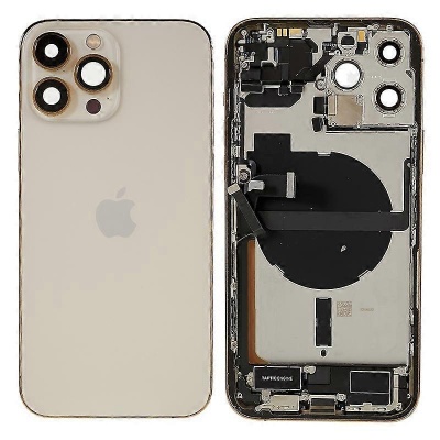 iPhone 13 Pro Max OEM Pulled Mid-Frame Housing with Parts NO Battery (Gold) Photo of iPhone 13 Pro Max OEM Pulled Mid-Frame Housing with Parts NO Battery (Gold)