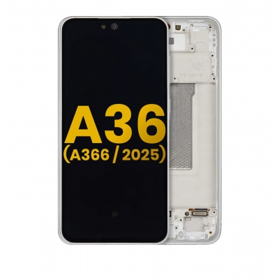 Samsung Galaxy A36 5G (SM-(A366B) service pack LCD Display Assembly With Frame (Gray / Silver) -YK