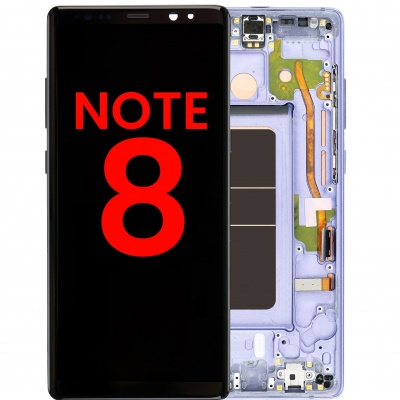 Foto van Samsung Galaxy Note 8 (N950F) Pulled LCD Scherm Met Frame (Violet / Gray)