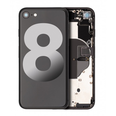 Apple iPhone 8 Refurbished Mid-Frame Housing with Parts (Black) -LSY