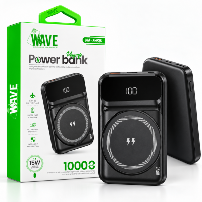 Foto von Wave WA-345B MagSafe Wireless Powerbank 15W – 10.000 mAh (Black)