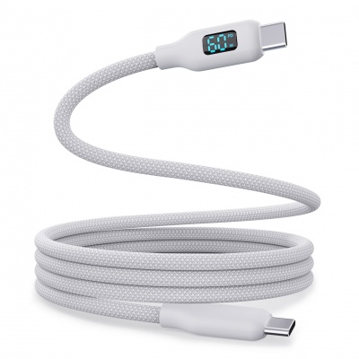 Foto von Wave WA-448W Type-C to Type-C Nylon Fully Compatible Data Cable 1M (White)