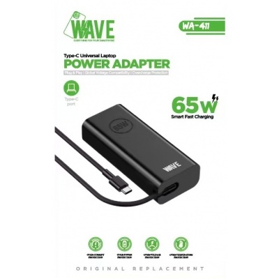 Photo of Wave WA-411 Universal Laptop Charger Type-C (65W) With Power Cable