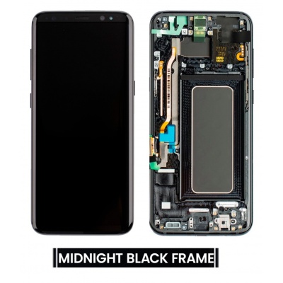 Samsung Galaxy S8 (SM-G950F) Pulled LCD Display Assembly With Frame (Midnight Black) – KYS