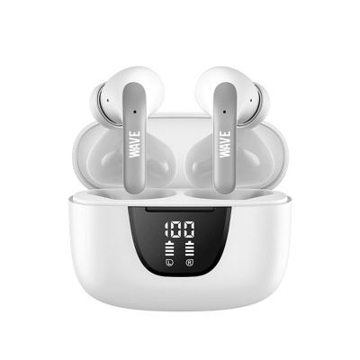 Photo of Wave WA-205 Wireless Earbuds With Digtital Display ANC+ENC Noise Reduction (White)