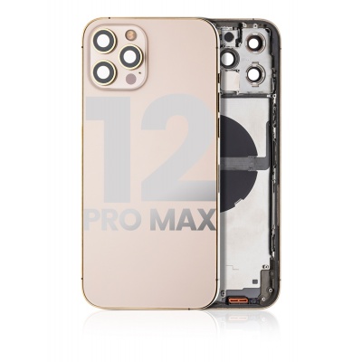 iPhone 12 Pro Max Pulled Mid-Frame Housing with Parts No Battery (Gold) - KGY