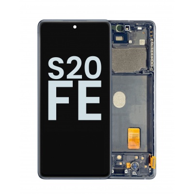 Photo of Samsung Galaxy S20 FE (SM-G780F) Pulled LCD Display Assembly With Frame (Navy Blue / Black)