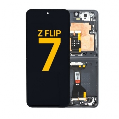 Foto van Samsung Galaxy Z Flip7 (SM-F766) Pulled Inner LCD Display Assembly With Frame (Black)