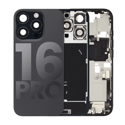 Apple iPhone16 Pro Pulled Mid-Frame Housing+ BackCover with Some Small Parts No Battery(Black) Foto von Apple iPhone16 Pro Pulled Mid-Frame Housing+ BackCover with Some Small Parts No Battery(Black)