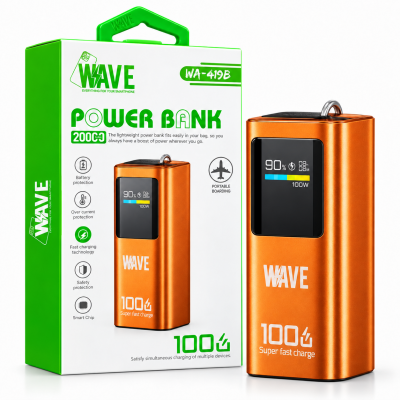 Wave WA-419R Powerbank 100W – 20.000 mAh (Oranje) Foto van Wave WA-419R Powerbank 100W – 20.000 mAh (Oranje)