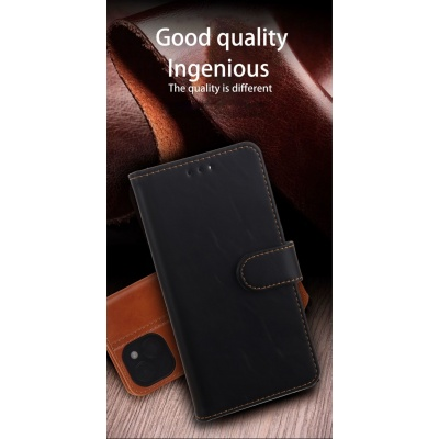 Wave Leather Book Case iPhone 17 Air- Black Photo of Wave Leather Book Case iPhone 17 Air- Black