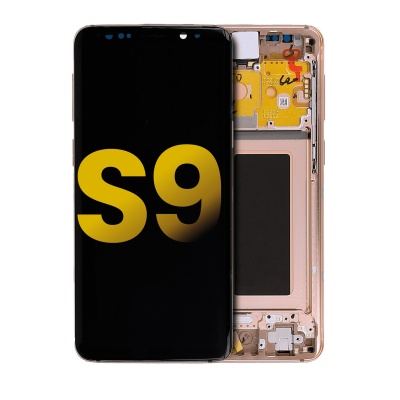 Samsung Galaxy S9 (SM-G960F) Pulled LCD Display Assembly With Frame (Pink Gold) - KCS