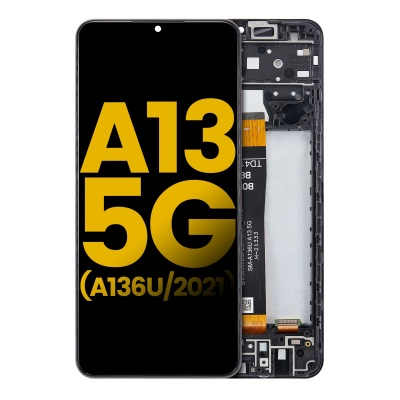 Samsung Galaxy A13 5G (A136U) Pulled A-Grad LCD Scherm Met Frame (Zwart) Foto van Samsung Galaxy A13 5G (A136U) Pulled A-Grad LCD Scherm Met Frame (Zwart)