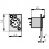 Afbeelding van XLR Panel-mount female receptacle 6 N/A DL soldeer connectie Vernikkeld