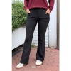 Afbeelding van Annuo Fashion - Dames Flair Stretch Pants / Broek - Zwart - Naad Voor
