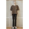 Afbeelding van Italy Moda - Dames Sweater - Taupe - Korte Mouwen