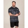 Afbeelding van D555 - Hewitt - Heren Plussize Shirt - Zwart - Grijs - Alover Print - Glimmend
