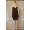 Afbeelding van Italy Moda - Dames Singlet - A-lijn - V-hals - Bruin - Plooing Allover