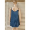 Afbeelding van Italy Moda - Dames Singlet - A-lijn - V-hals - Blauw - Plooing Allover