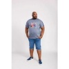 Afbeelding van D555 - Sharnbrook - Plussize T-shirt- Melee Grijs - Gitaren print