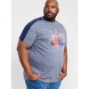 Afbeelding van D555 - Sharnbrook - Plussize T-shirt- Melee Grijs - Gitaren print