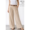 Afbeelding van New Collection - Wide Leg Pantalon - Beige - Elastische Tailleband