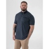 Afbeelding van D555 - Saunders - (Plussize) - Polo - Navy - Allover print - Korte mouwen