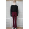 Afbeelding van Annuo Fashion - Dames Flair Stretch Pants / Broek - Bordeaux - Naad Voor