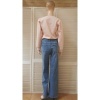 Afbeelding van Goodies - Wide Leg Stretch Spijkerbroek - Light Stone - Glitter Motief Voorzijde