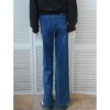 Afbeelding van Goodies - Dames Wide Leg Stretch Spijkerbroek - Stone Washed
