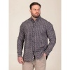 Afbeelding van D555 Boyle - Plussize Overhemd - Navy - Khaki Allover Print