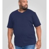 Afbeelding van D555 - SIGNATURE - Heren Plussize V-hals Shirt - Uni - Navy