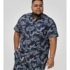 Afbeelding van D555 - Truro - Plussize - Overhemd - Navy - Allover print - Korte mouwen