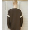 Afbeelding van Jooka - Dames Sweater - Bruin - Ronde hals - Boord onderaan